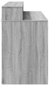 szürke sonoma színű szerelt fa íróasztal LED-ekkel 120x55x91 cm