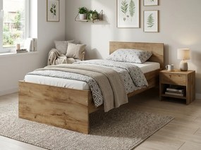 Ágy ELISA 90 x 200 cm, artisan tölgy Ágyrács: Lamellás ágyrács, Matrac: Matrac nélkül