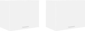 vidaXL Függő szekrény tárolóval 2 pcs Fehér 50 x 31 x 40 cm Faanyag