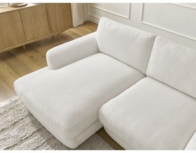 Fehér buklé sarokkanapé (bal oldali-heverő résszel) Leonore – Bobochic Paris