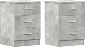 vidaXL 2 db betonszürke szerelt fa éjjeliszekrény 38 x 35 x 56 cm