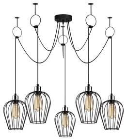 Csillár zsinóron TEL 5xE27/40W/230V pók