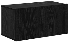 Fali TV Szekrény 4 pcs Musta tammi 200 x 30 x 30 cm Műanyag Fa