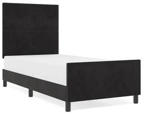Ágykeret Fekete 100x200 cm Bársony