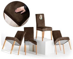 Barna gumis szék huzat szett 4 db-os 48 cm Sento – Restilo