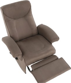 Mechanikusan állítható pihenő fotel, szürkés barna textil, SUAREZ