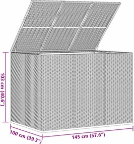 Barna Polyrattan Kerti Párnatartó Doboz 145 X 100 X 103 Cm