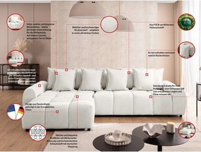 Fehér sarokkanapé (bal oldali-heverő résszel) Albane – Ropez