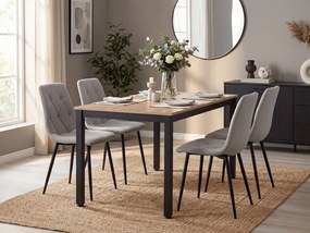 Világosszürke étkezőszék LIBRA fekete lábakkal