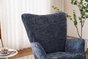 Hintaszék, relaxációs szék kordbársony kárpitozással, sötét szürke