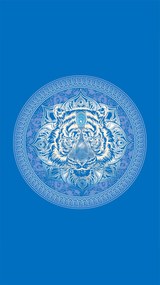 Strandtörölköző TIGER 100x180 cm kék, 100% mikroszálas