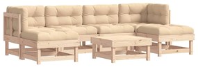 vidaXL 7 részes tömör fa kerti ülőgarnitúra párnával
