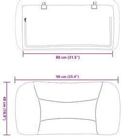 szürke műbőr fejtámla párna 80 cm