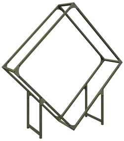 olívazöld hidegen hengerelt acél tűzifatároló 100x25x100 cm
