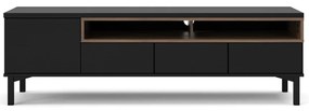 Fekete TV-állvány 156x48x48 cm Roomers – Tvilum