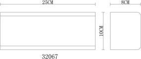 Globo 32067 Kültéri fali lámpa, matt fehér műanyag, IP44, SzxM: 250x100 mm, Mélység: 80 mm, 1x E27 LED 15W 230V izzó nélkül