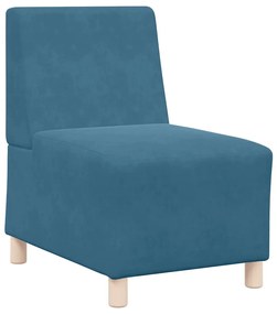 kék bársony kanapéfotel 55 cm