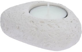 Stone beton gyertyatartó készlet barna, 8,5x 3,5 x 7 cm, 3 db