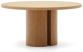 Kerek étkezőasztal tölgyfa dekorral ø 150 cm Nealy – Kave Home