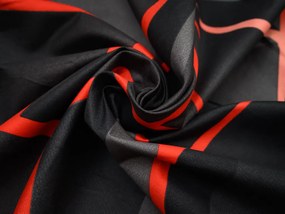 Pamut ágynemű PENELOPE PIROS fekete Ágyneműhuzat mérete: 70 x 90 cm | 140 x 200 cm