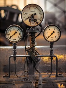 Tapéta Nyomásmérők Loft Industrial steampunk Vintage mechanizmusok 206x275 +ragasztó