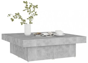 betonszürke szerelt fa dohányzóasztal 90 x 90 x 28 cm