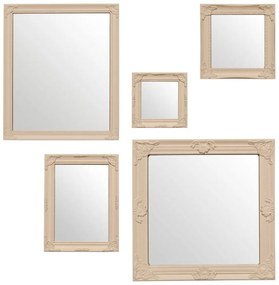 Fali tükör szett 5 db-os 37x37 cm Baroque – Premier Housewares