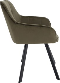 Design fotel, zöld Velvet/fekete, PETIN