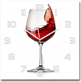 Nagy üveg falióra nappaliba Vörösbor 60x60cm