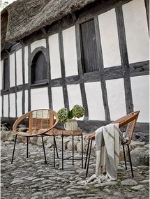 Natúr színű műrattan kétszemélyes kerti lounge szett Dudine – Bloomingville