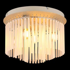 Globo 15698DB Mennyezeti lámpa, matt homokszínű fém, krómozott fém, szatén üvegrudak, ø: 320mm, M: 230mm, 5x E14 40W 230V izzók nélkül