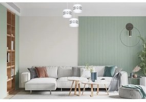 Csillár zsinóron CORAL 3xE27/60W/230V fehér/króm átm. 45 cm