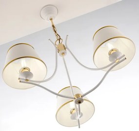 Jupiter 2085 - SAMBA láncos csillár 3xE27/15W/230V fehér/arany