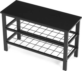 Cipőtartó 2 polccal fekete színben Belföldi Raktárról