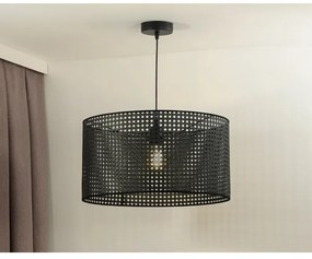 Duolla - Csillár zsinóron ROLLER RATTAN 1xE27/15W/230V átm. 45 cm fekete