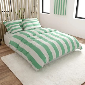 Pamut ágynemű STRIPES fehér-zöld Ágyneműhuzat mérete: 70 x 90 cm | 140 x 200 cm