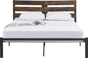 Franciaágy ráccsal, rusztikus tölgy/fém, 180x200, ANEYA