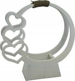 Kosár Kör Szívekkel Fehér Alap Nád Temetői Kompozíció