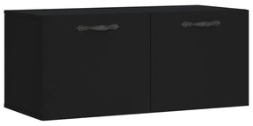 fekete szerelt fa faliszekrény 80 x 36,5 x 35 cm