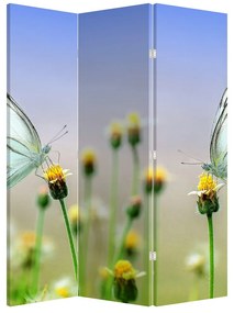 Paraván - Pillangók a virágon (126x170 cm)