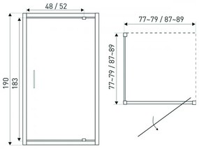 Tomar 80x80 cm szögletes zuhanykabin zuhanytálca nélkül