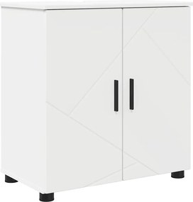 vidaXL Fürdőszoba Székény ajtóval Fehér 61 x 35 x 64 cm Faanyag & Fém