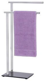 WENKO 22090100 - LAVA törölközőtartó 42x81 cm rozsdamentes acél/ezüst/fekete