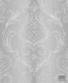 Ezüst Tapéta Díszek Fehér Damaszt Vinil Papír Tapéta