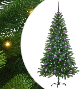vidaXL Karácsonyfa 150 LED-del állvánnyal Zöld 150 cm PE