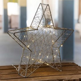 Karácsonyi csillag 3D - 25 LED ezüst