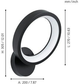 Eglo 900069 - LED RGBW Dimmelhető fali lámpa MARGHERA-Z LED/16W/230V