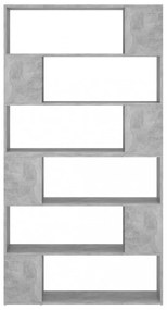 betonszürke térelválasztó könyvszekrény 100 x 24 x 188 cm