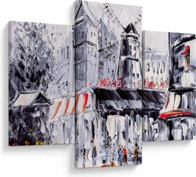 Kép - utca Párizsban, olajfestmény (90x60 cm)