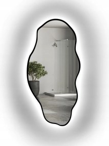 Lolit szabálytalan tükör fekete keretben, Led háttérvilágítással 60x123